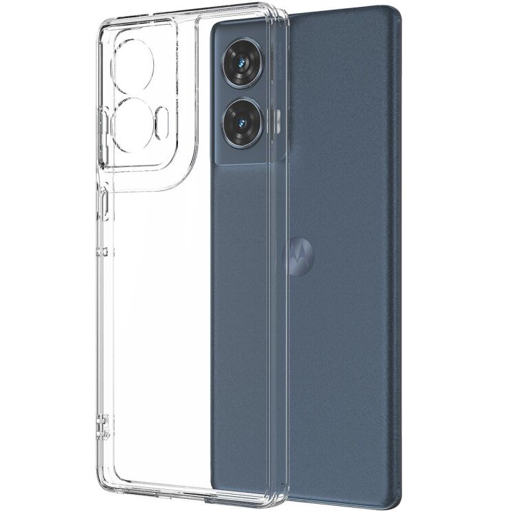 Захисний чохол Deexe Crystal Hybrid для Motorola Edge 50 Fusion - Transparent: фото 2 з 7