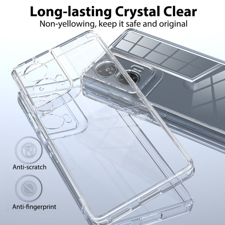 Захисний чохол Deexe Crystal Hybrid для Motorola Edge 50 Fusion - Transparent: фото 4 з 7