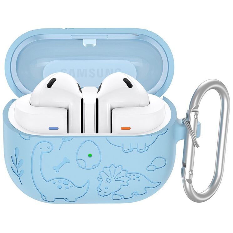 Захисний чохол Deexe Dinosaur Design для Samsung Galaxy Buds 3 / Buds 3 Pro - Baby Blue: фото 1 з 7
