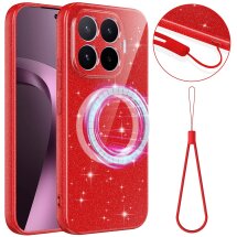 Защитный чехол Deexe Glitter Case with MagSafe для Xiaomi 17T - Red: фото 1 из 7