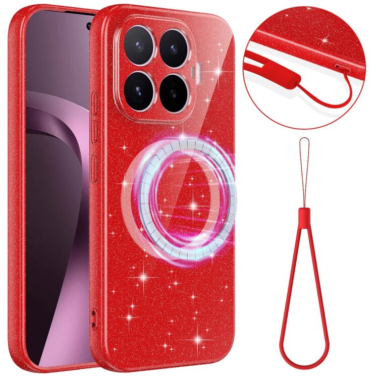 Защитный чехол Deexe Glitter Case with MagSafe для Xiaomi 17T - Red (408843R) Защитный чехол Deexe Glitter Case with MagSafe для Xiaomi 17T - Red: фото 1 из 7