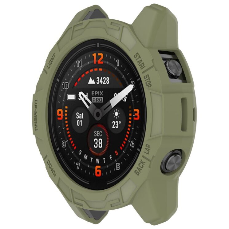 Защитный чехол Deexe Hollow Cover для Garmin Fenix E (47mm) - Jungle Green: фото 3 из 6