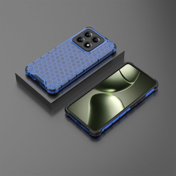 Захисний чохол Deexe Honeycomb Series для Xiaomi 14T - Blue: фото 2 з 5