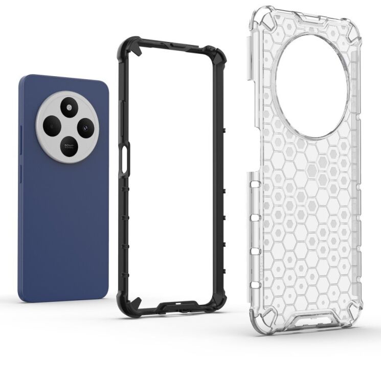 Защитный чехол Deexe Honeycomb Series для Xiaomi Redmi 14C / Redmi A4 5G / Poco C75 - Green: фото 4 из 5
