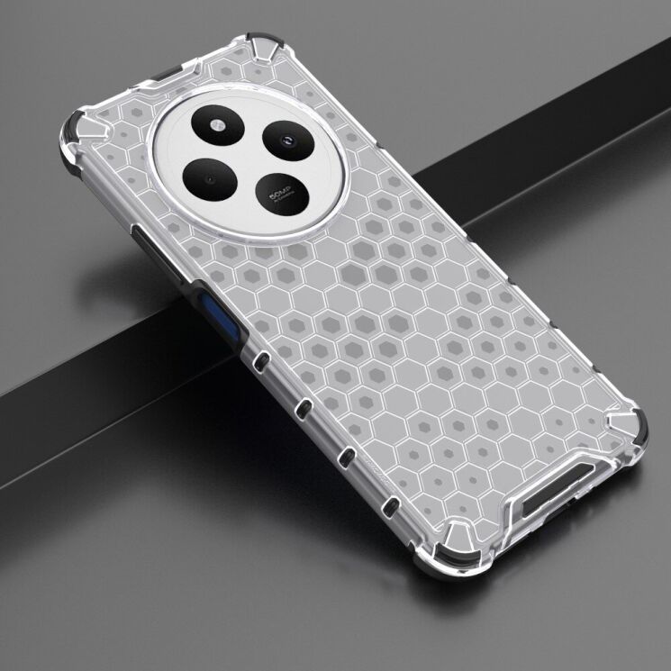 Защитный чехол Deexe Honeycomb Series для Xiaomi Redmi 14C / Redmi A4 5G / Poco C75 - Grey: фото 2 из 5
