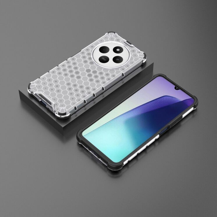 Защитный чехол Deexe Honeycomb Series для Xiaomi Redmi 14C / Redmi A4 5G / Poco C75 - Grey: фото 3 из 5