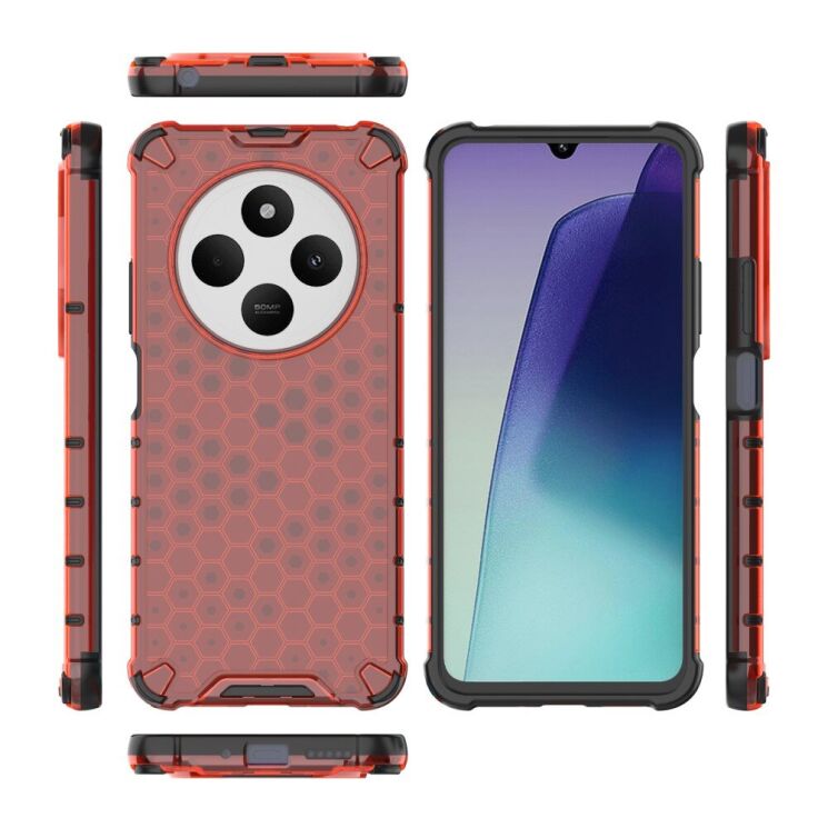 Защитный чехол Deexe Honeycomb Series для Xiaomi Redmi 14C / Redmi A4 5G / Poco C75 - Green: фото 5 из 5