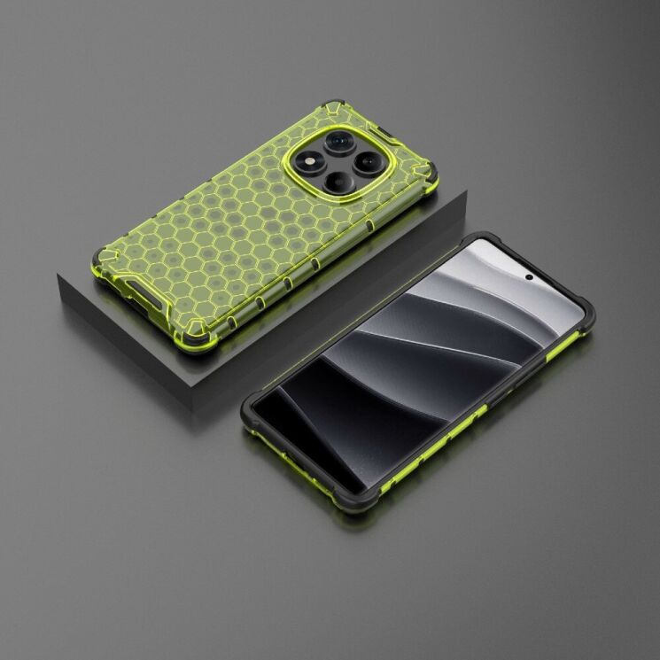 Защитный чехол Deexe Honeycomb Series для Xiaomi Redmi Note 14 Pro - Green: фото 2 из 5