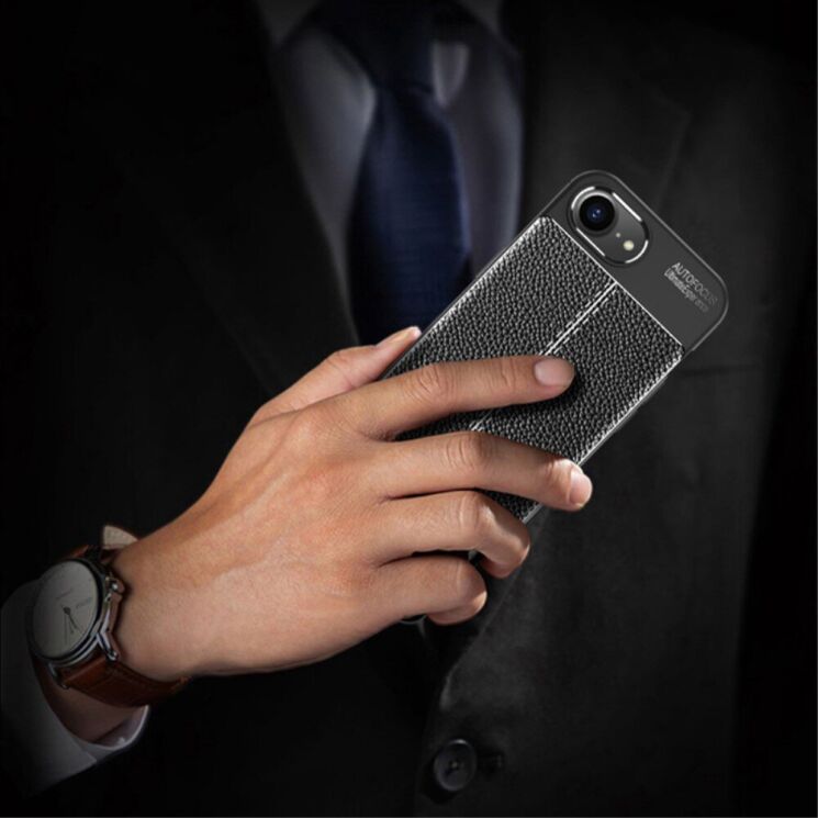 Захисний чохол Deexe Leather Cover для Apple iPhone 16e - Blue: фото 6 з 7