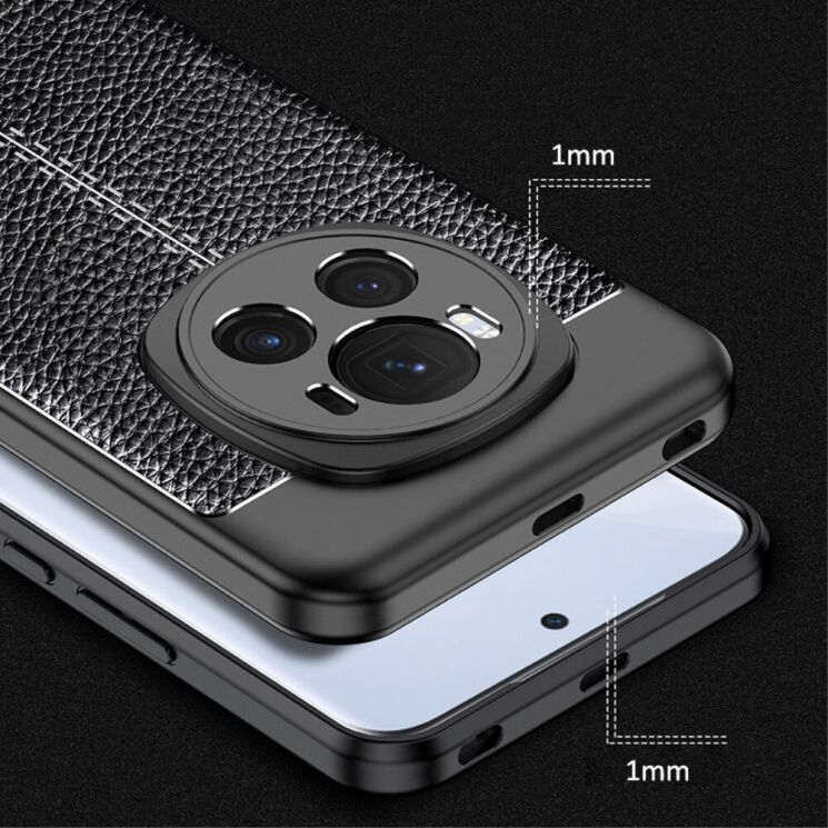 Защитный чехол Deexe Leather Cover для Honor Magic 6 Pro - Black: фото 5 из 10
