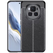 Защитный чехол Deexe Leather Cover для Honor Magic 6 Pro - Black: фото 1 из 10