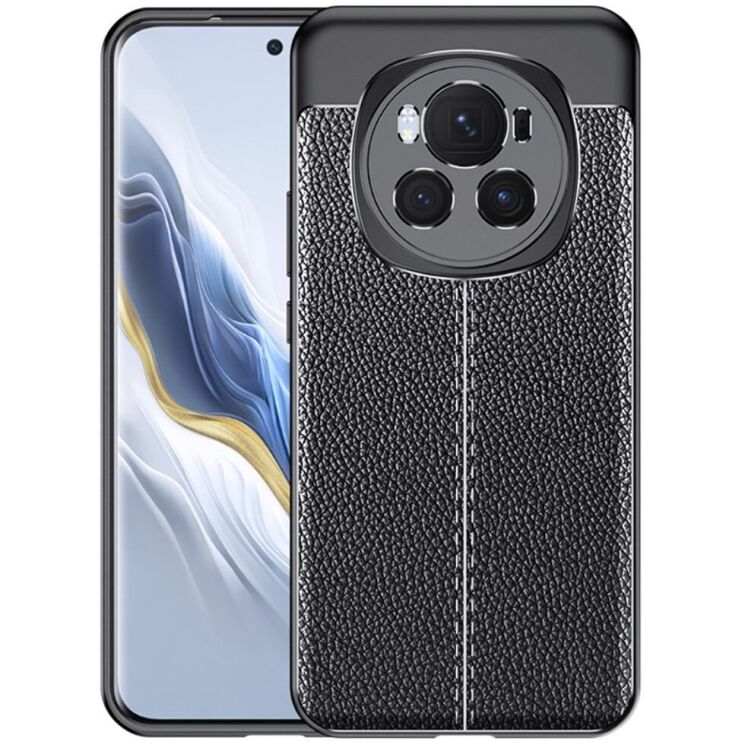 Защитный чехол Deexe Leather Cover для Honor Magic 6 Pro - Black: фото 1 из 10