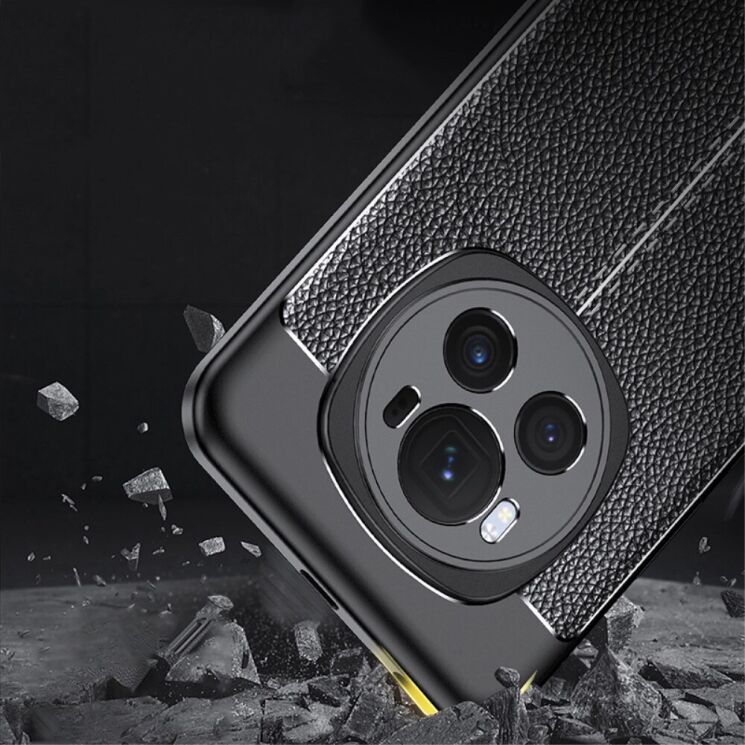 Защитный чехол Deexe Leather Cover для Honor Magic 6 Pro - Black: фото 6 из 10