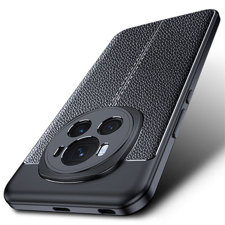Защитный чехол Deexe Leather Cover для Honor Magic 6 Pro - Black: фото 2 из 10