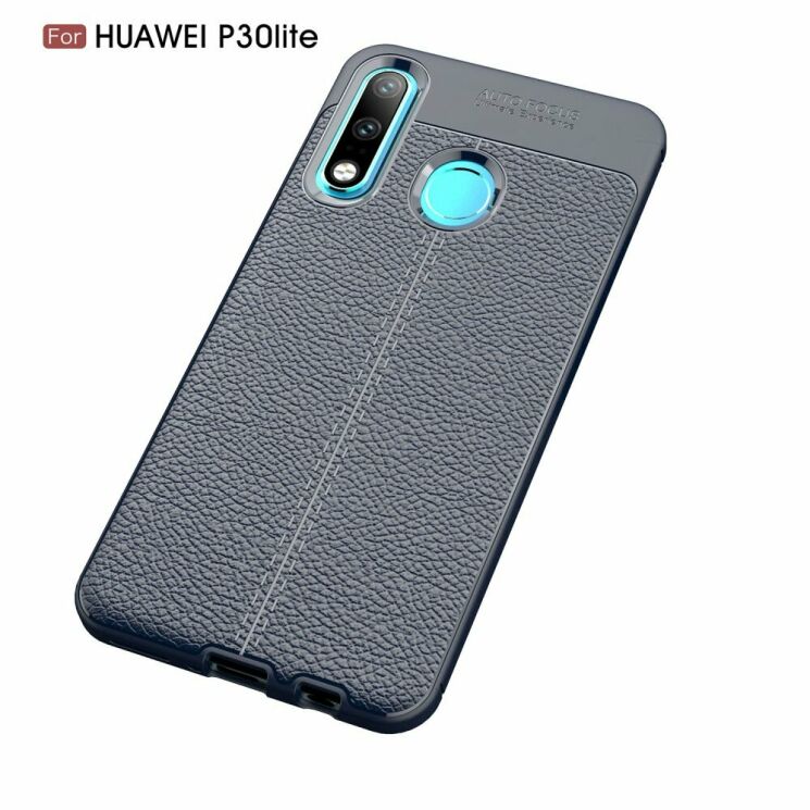 Защитный чехол Deexe Leather Cover для Huawei P30 Lite - Dark Blue: фото 2 из 11