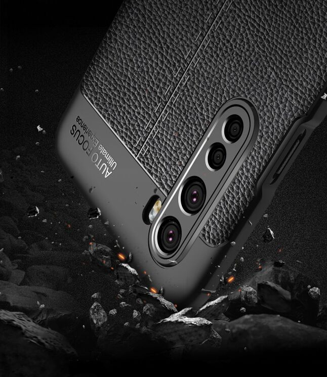Защитный чехол Deexe Leather Cover для OnePlus Nord - Black: фото 6 из 10