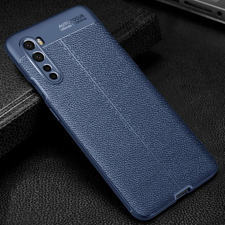 Защитный чехол Deexe Leather Cover для OnePlus Nord - Blue: фото 2 из 10