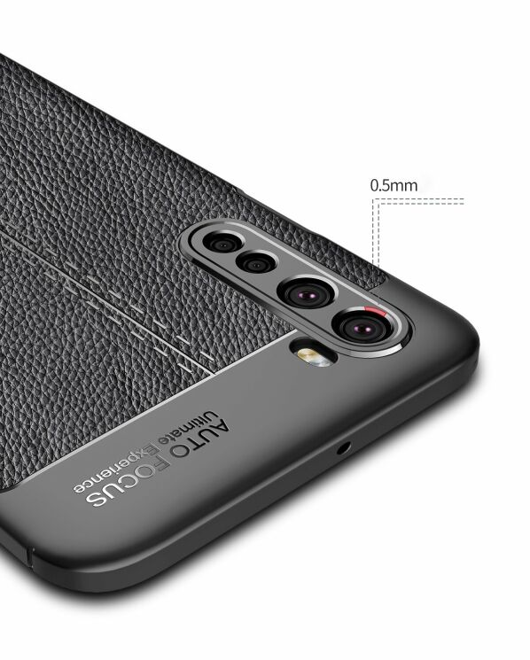 Защитный чехол Deexe Leather Cover для OnePlus Nord - Black: фото 7 из 10