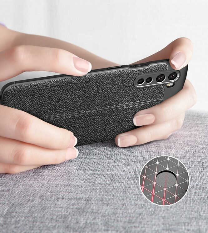 Защитный чехол Deexe Leather Cover для OnePlus Nord - Black: фото 10 из 10