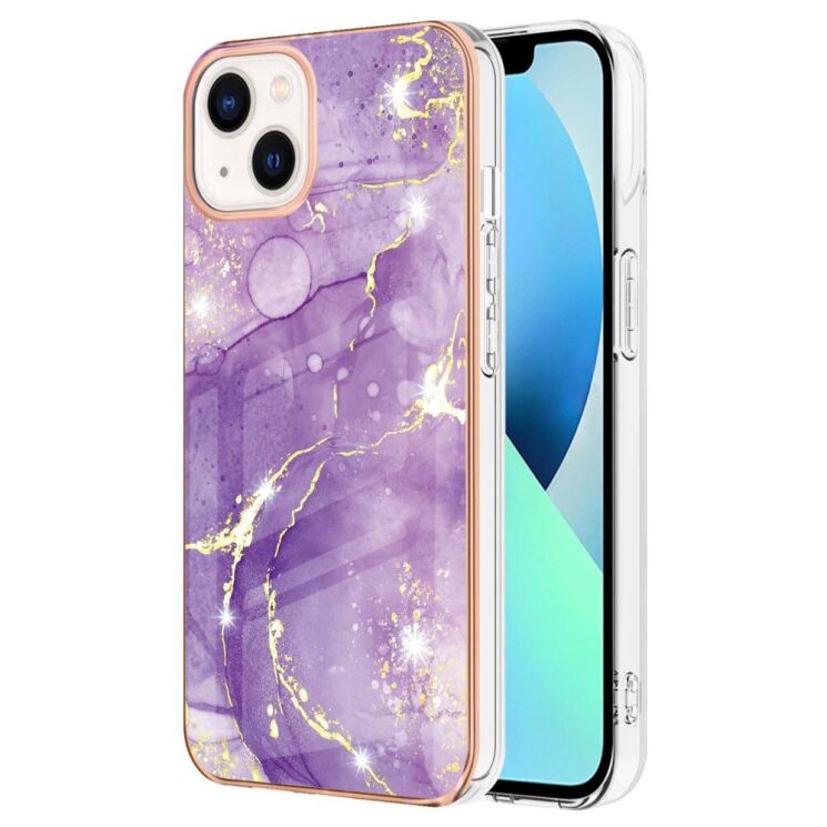 Захисний чохол Deexe Marble Style для Apple iPhone 15 Plus - Purple: фото 1 з 5
