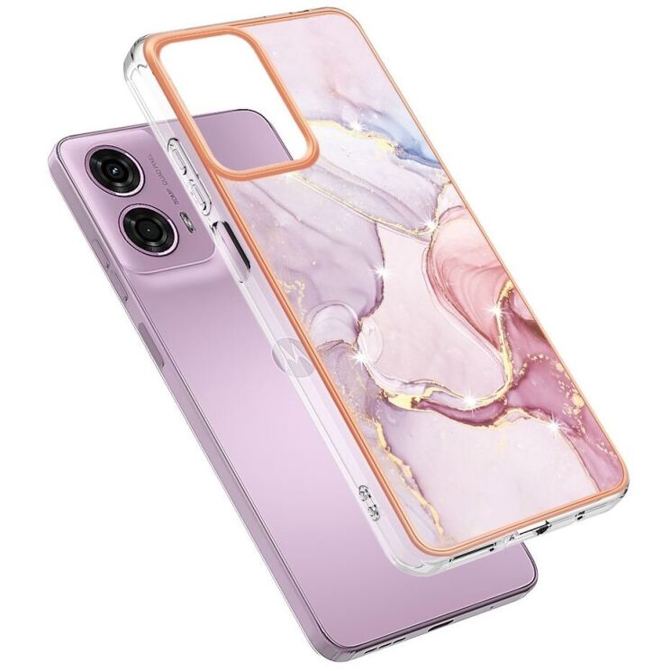 Защитный чехол Deexe Marble Style для Motorola Moto G24 / G04 / G04s / E14 - Rose Gold: фото 2 из 6