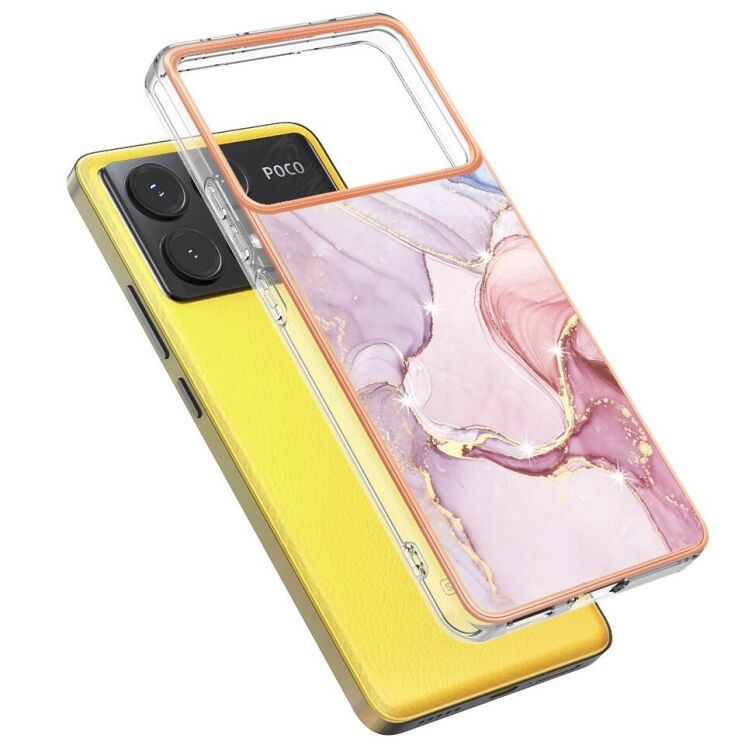 Защитный чехол Deexe Marble Style для Xiaomi Poco X6 Pro - Rose Gold: фото 2 из 6