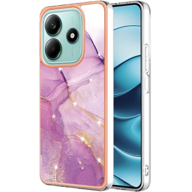Защитный чехол Deexe Marble Style для Xiaomi Redmi Note 14 Pro 5G / Note 14 Pro Plus / Poco X7 - Light Purple: фото 1 из 6