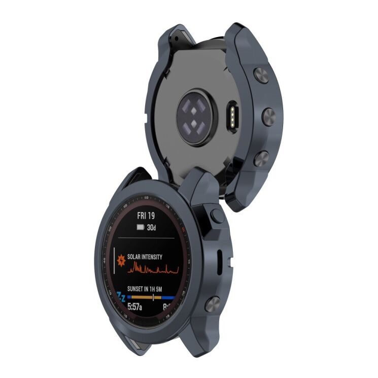 Захисний чохол Deexe Protective Frame для Garmin Fenix 7 / 7 Solar / 7 Sapphire - Dark Grey: фото 7 з 8