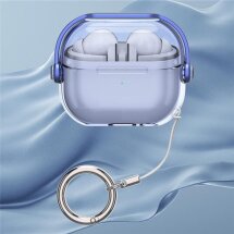 Защитный чехол Deexe Pure Stand для Samsung Galaxy Buds 3 / Buds 3 Pro - Transparent Blue: фото 1 из 5