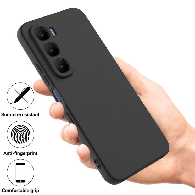 Захисний чохол Deexe Silicone Case для Infinix Hot 60 Pro Plus - Black: фото 3 з 9