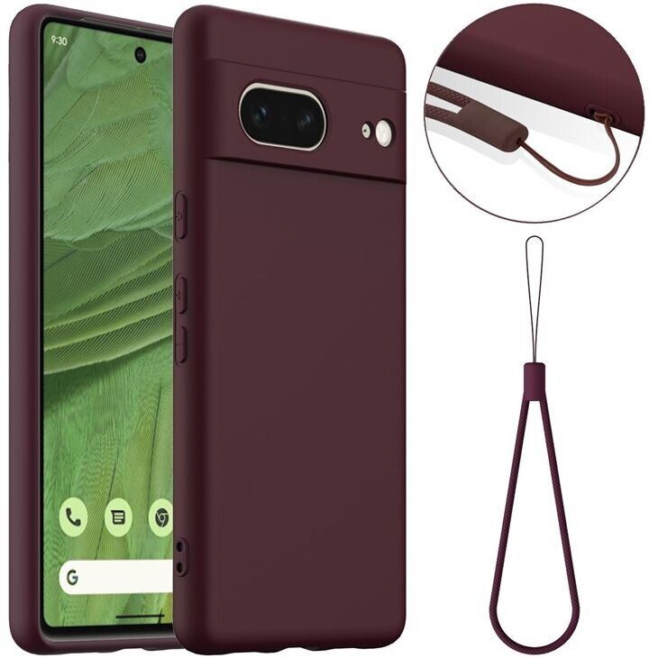 Защитный чехол Deexe Silicone Case with MagSafe для Google Pixel 7 - Wine Red: фото 1 из 9