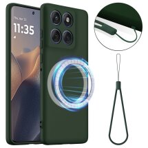 Защитный чехол Deexe Silicone Case with MagSafe для Motorola Edge 70 Fusion - Dark Green: фото 1 из 9