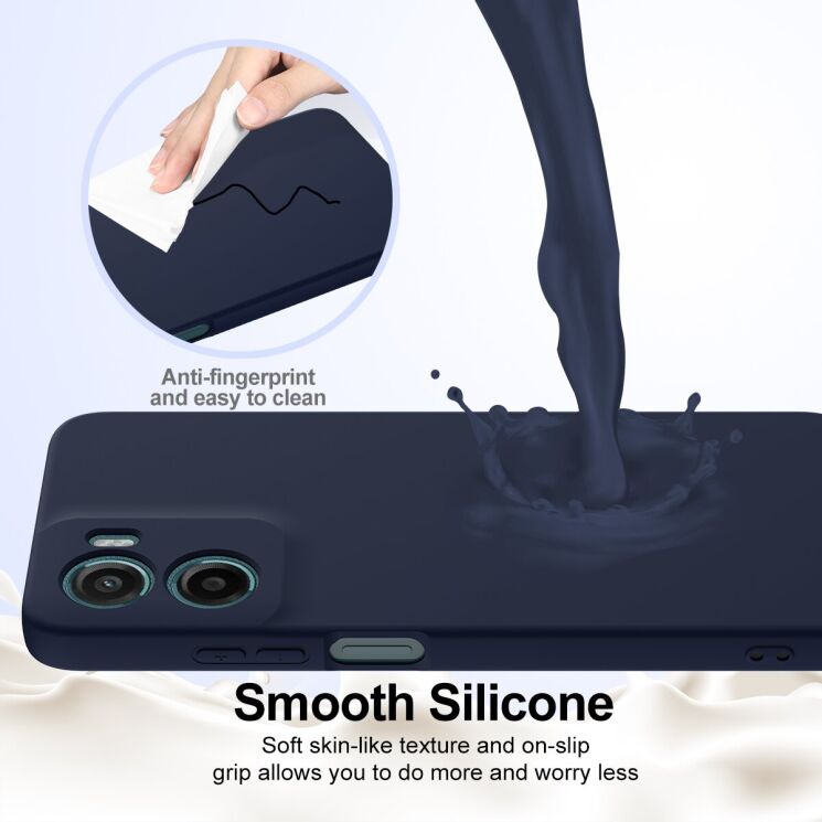 Защитный чехол Deexe Silicone Case with MagSafe для Motorola Moto G05 / Moto E15 - Black: фото 5 из 8