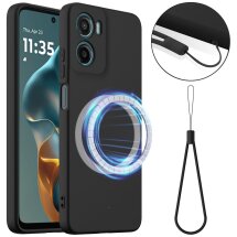 Захисний чохол Deexe Silicone Case with MagSafe для Motorola Moto G05 / Moto E15 - Black: фото 1 з 8