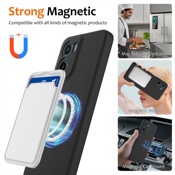 Защитный чехол Deexe Silicone Case with MagSafe для Motorola Moto G05 / Moto E15 - Black: фото 3 из 8