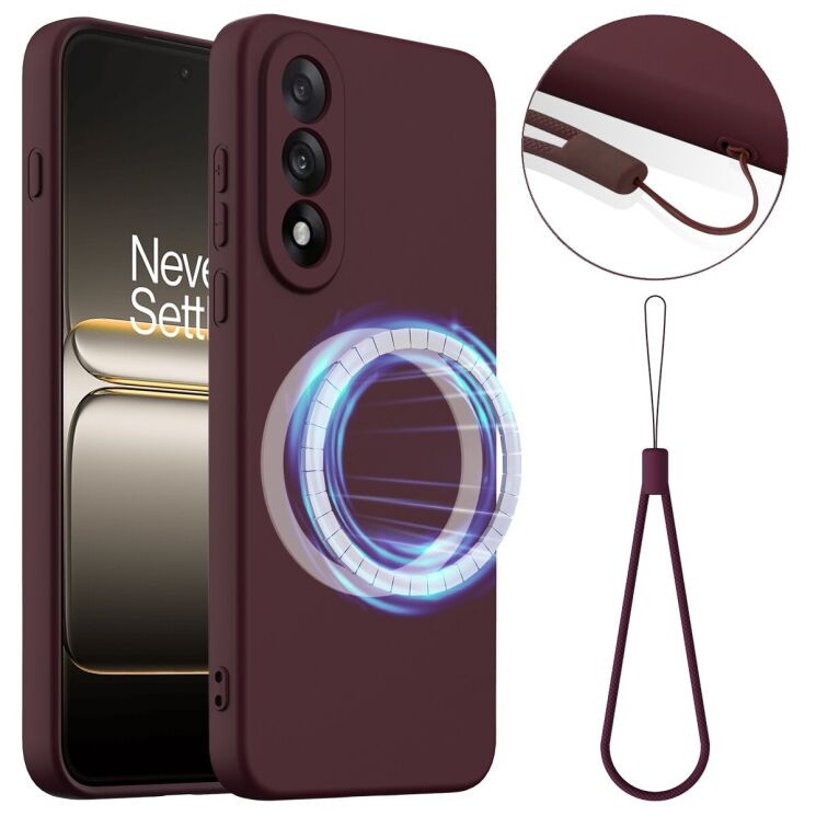 Захисний чохол Deexe Silicone Case with MagSafe для OnePlus Nord 5 / Ace 5 Ultra - Wine Red: фото 1 з 8