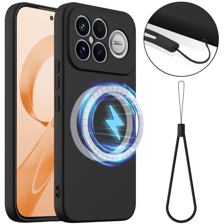 Защитный чехол Deexe Silicone Case with MagSafe для Xiaomi Poco F8 Ultra - Black: фото 1 из 9