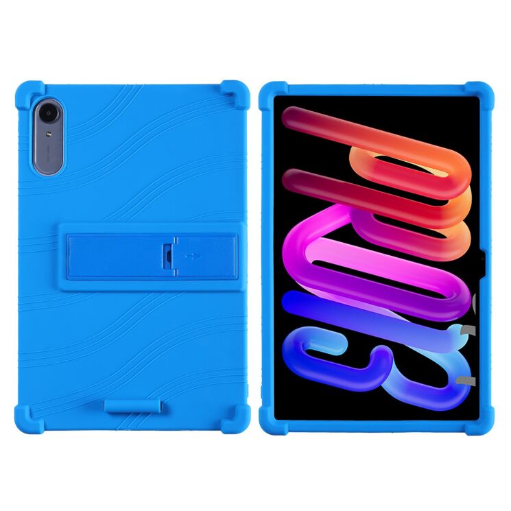 Захисний чохол Deexe Silicone Kickstand для Lenovo Idea Tab Pro Gen 2 - Dark Blue: фото 1 з 21
