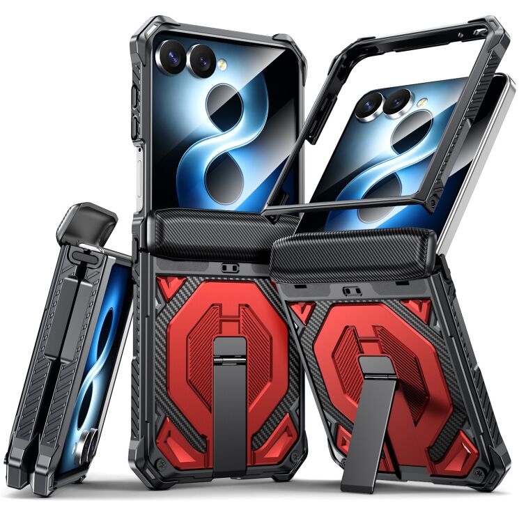 Захисний чохол Deexe Tank Stand для Samsung Galaxy Flip 8 - Red (423516R) Захисний чохол Deexe Tank Stand для Samsung Galaxy Flip 8 - Red: фото 1 з 9