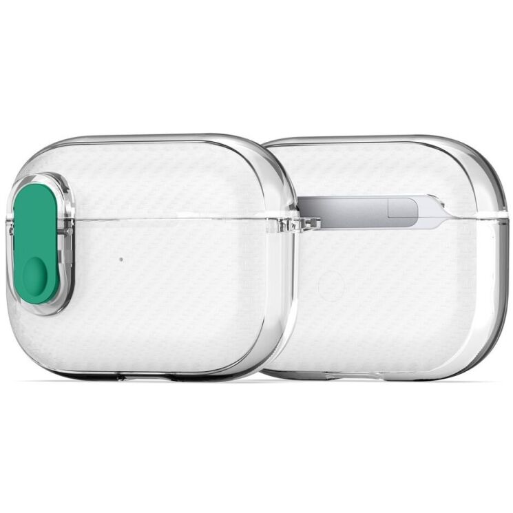 Захисний чохол DUX DUCIS PECK Series для Apple AirPods Pro 2 - Clear Green: фото 2 з 19