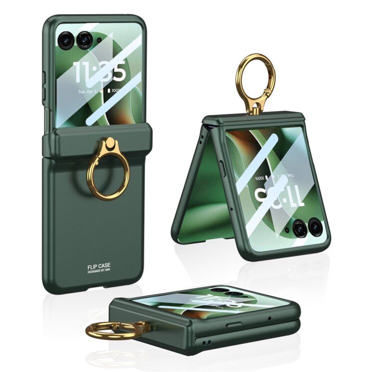 Защитный чехол GKK Ring Holder для Motorola Razr 60 Ultra - Midnight Green: фото 1 из 7
