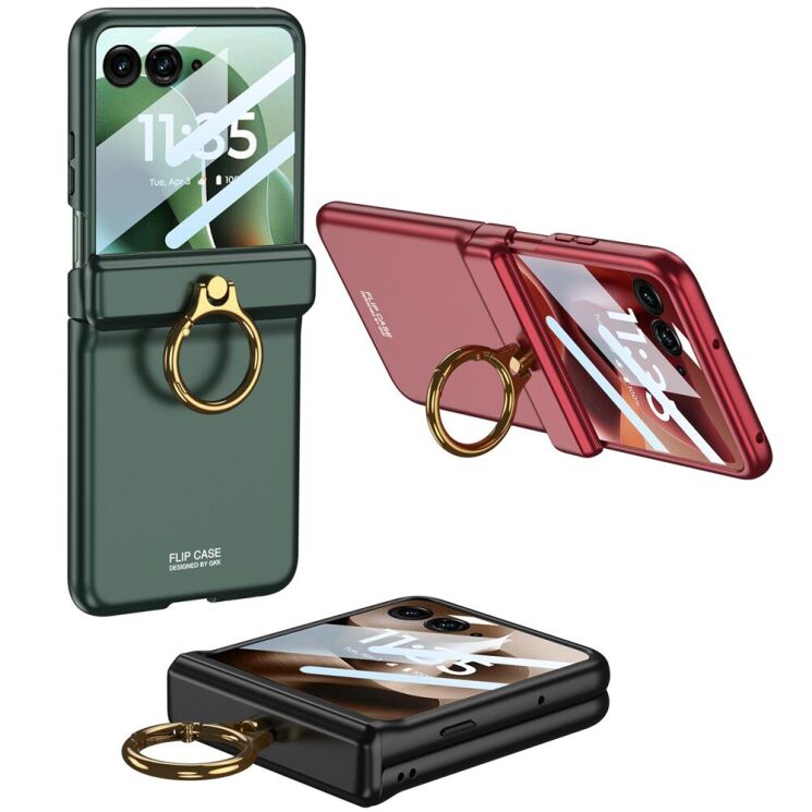 Защитный чехол GKK Ring Holder для Motorola Razr 60 Ultra - Red: фото 2 из 7