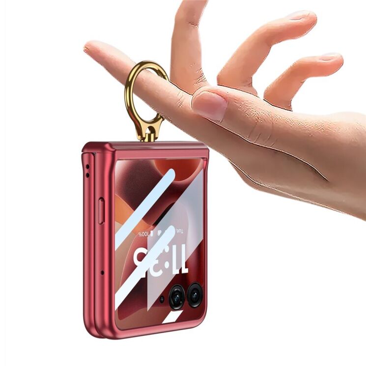Защитный чехол GKK Ring Holder для Motorola Razr 60 Ultra - Red: фото 3 из 7