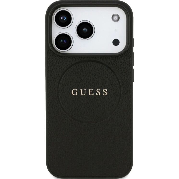 Защитный чехол Guess Grained Ring MagSafe для iPhone 17 Pro (GUHMP17LPGHSMMK) - Black: фото 2 из 9