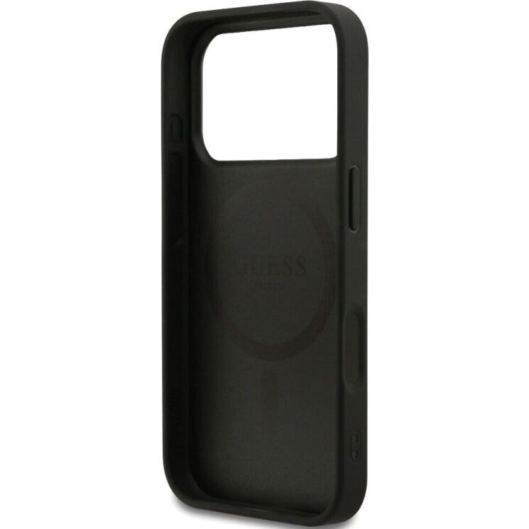 Защитный чехол Guess Grained Ring MagSafe для iPhone 17 Pro (GUHMP17LPGHSMMK) - Black: фото 7 из 9