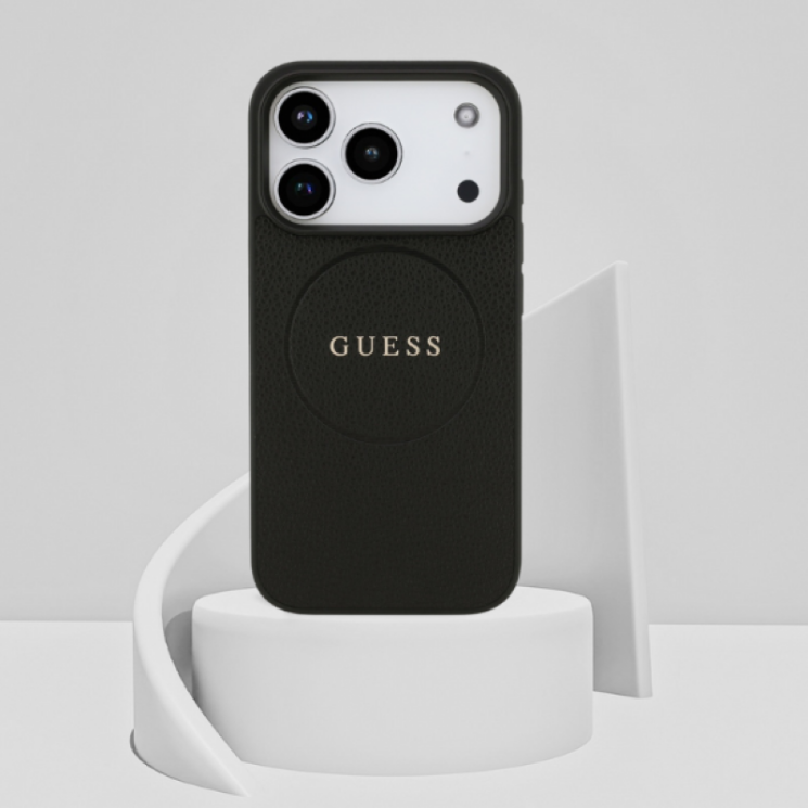 Защитный чехол Guess Grained Ring MagSafe для iPhone 17 Pro (GUHMP17LPGHSMMK) - Black: фото 9 из 9