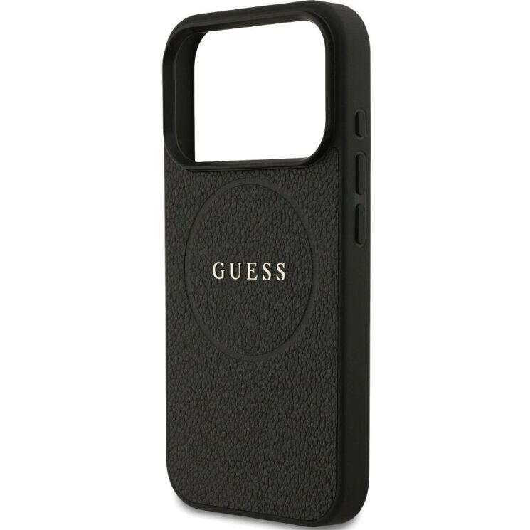 Защитный чехол Guess Grained Ring MagSafe для iPhone 17 Pro (GUHMP17LPGHSMMK) - Black: фото 6 из 9