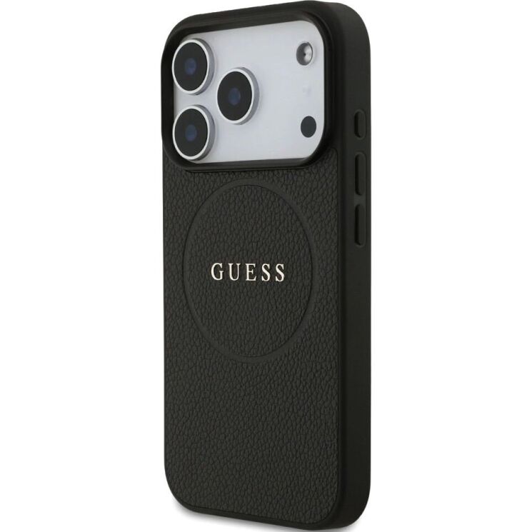 Защитный чехол Guess Grained Ring MagSafe для iPhone 17 Pro (GUHMP17LPGHSMMK) - Black: фото 3 из 9