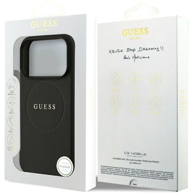 Защитный чехол Guess Grained Ring MagSafe для iPhone 17 Pro (GUHMP17LPGHSMMK) - Black: фото 8 из 9