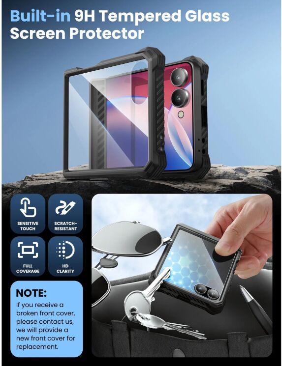 Захисний чохол i-Blason Armorbox by Supcase для Samsung Galaxy Flip 7 (843439158863) - Black: фото 12 з 15